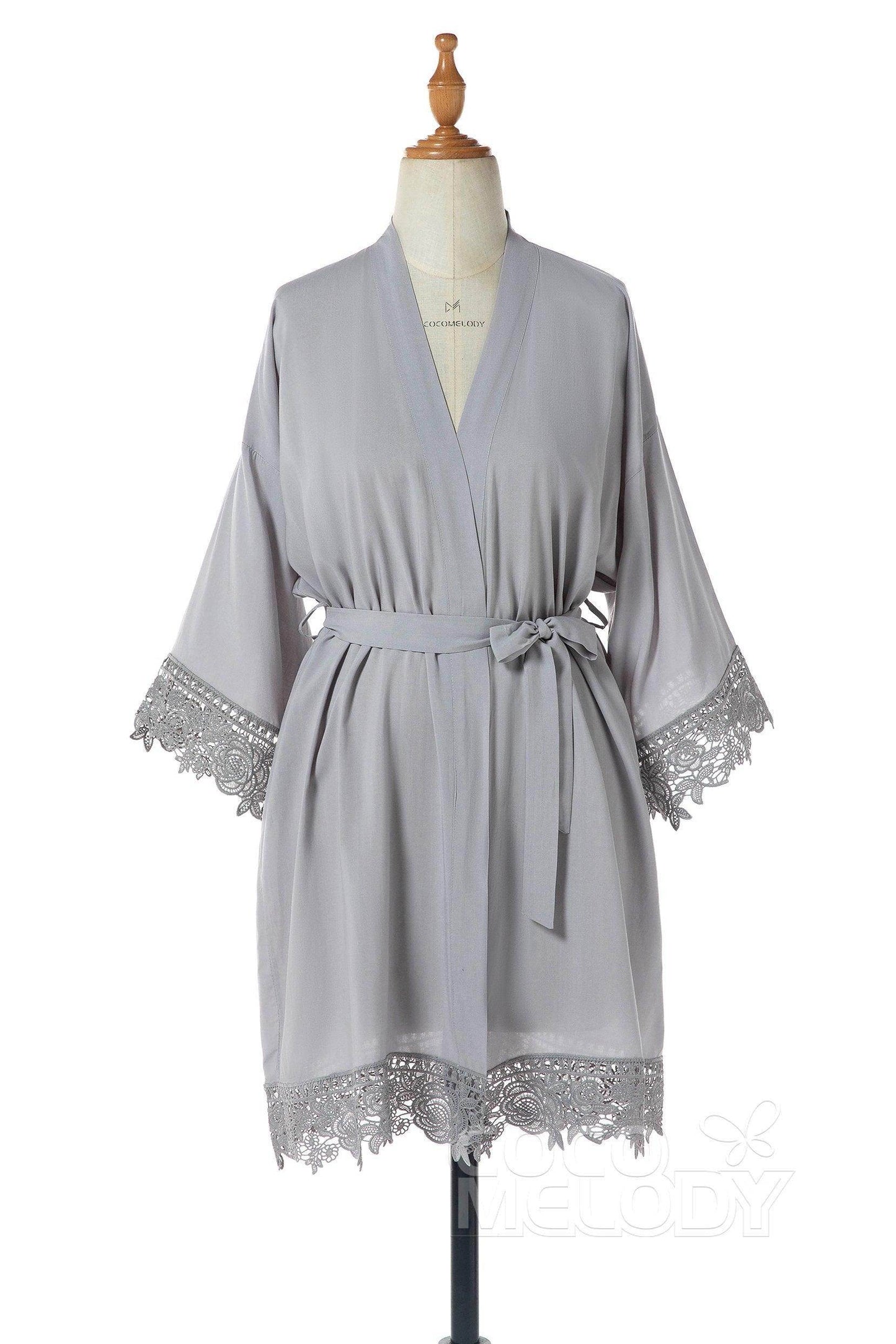 Short Cotton and Lace Robes CZ0212 - COCOMELODY