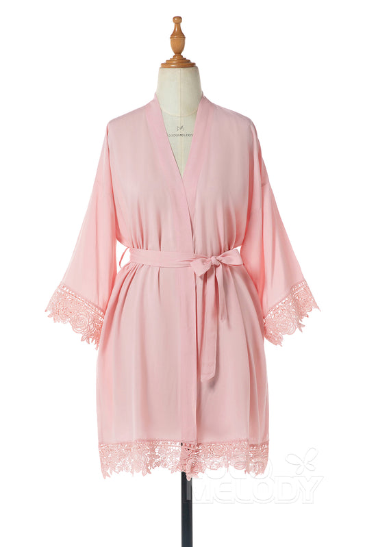 Short Cotton and Lace Robes CZ0212