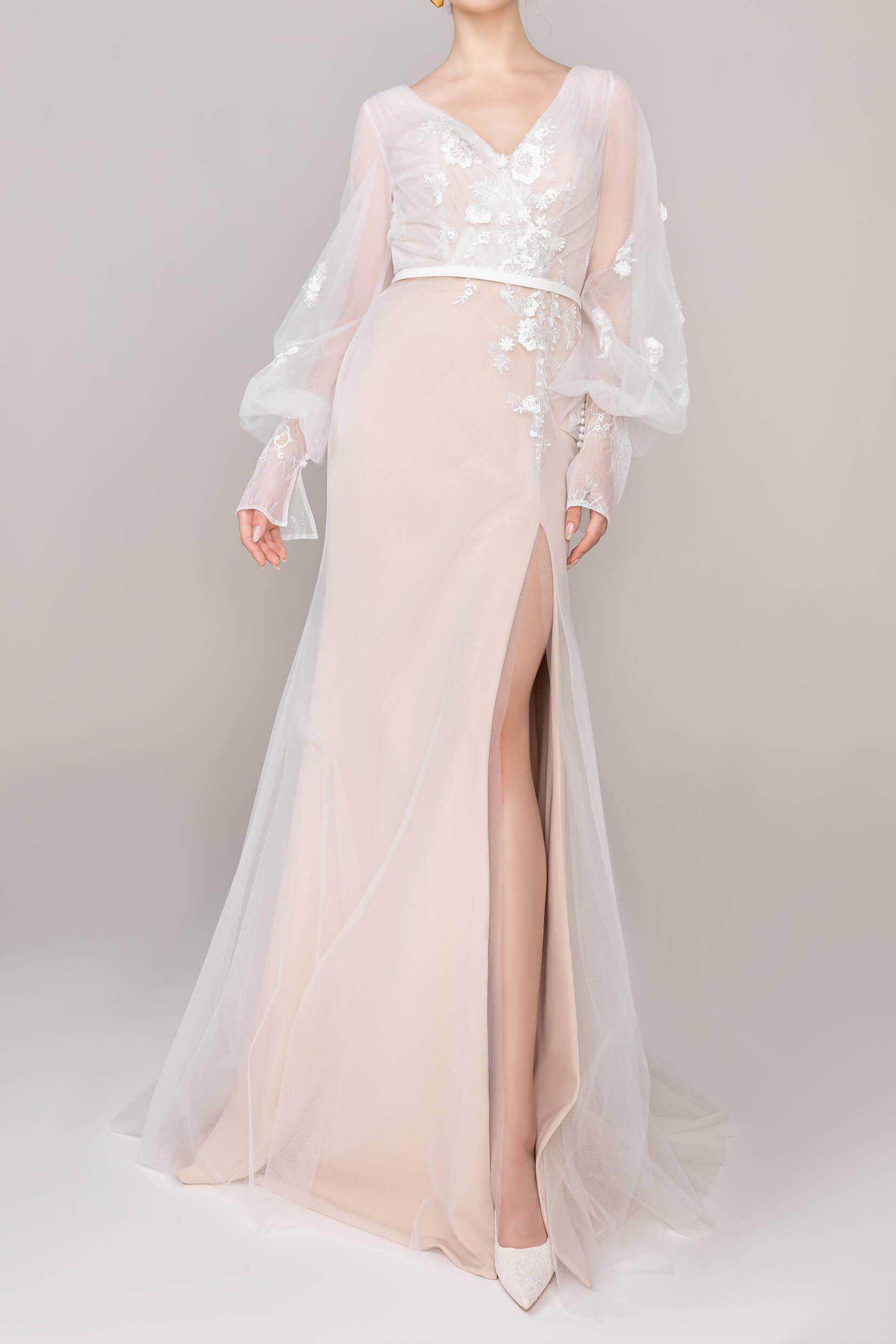 Elegant Tulle Wedding Wrap with Appliques CZ0271 - COCOMELODY