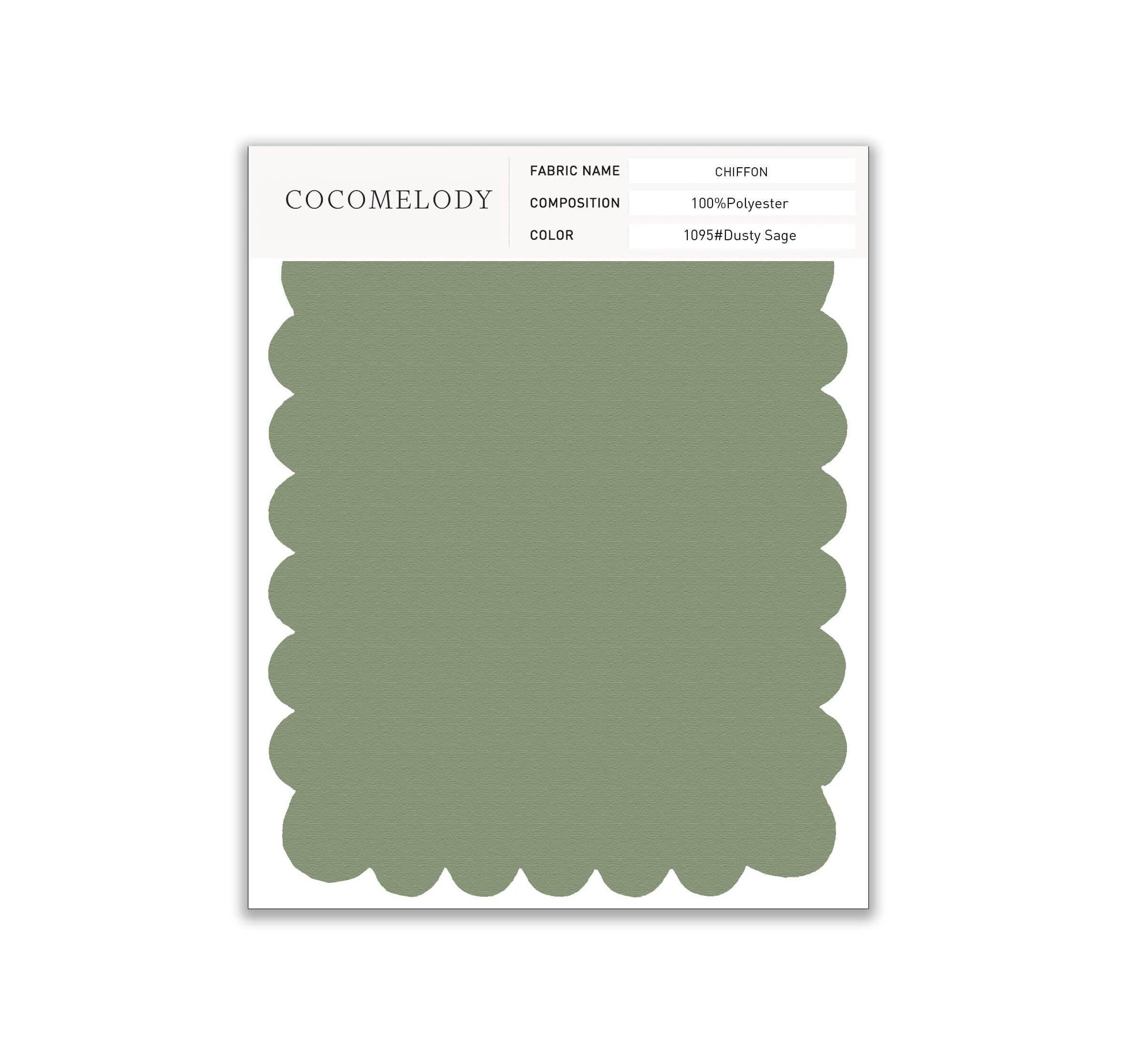 Chiffon Fabric Swatch in Single Color SWCH16001 - COCOMELODY