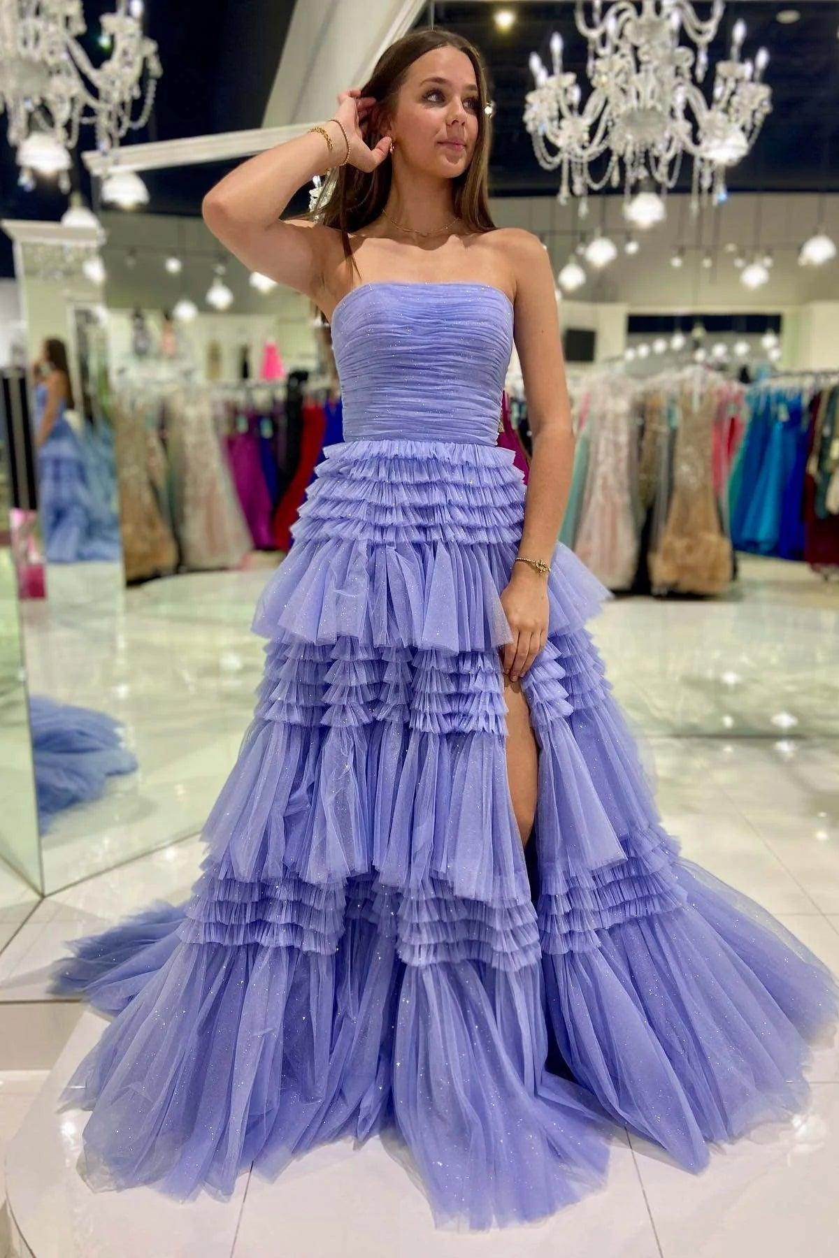 Ball Gown Court Train Tulle Prom Dress CS0700 - COCOMELODY