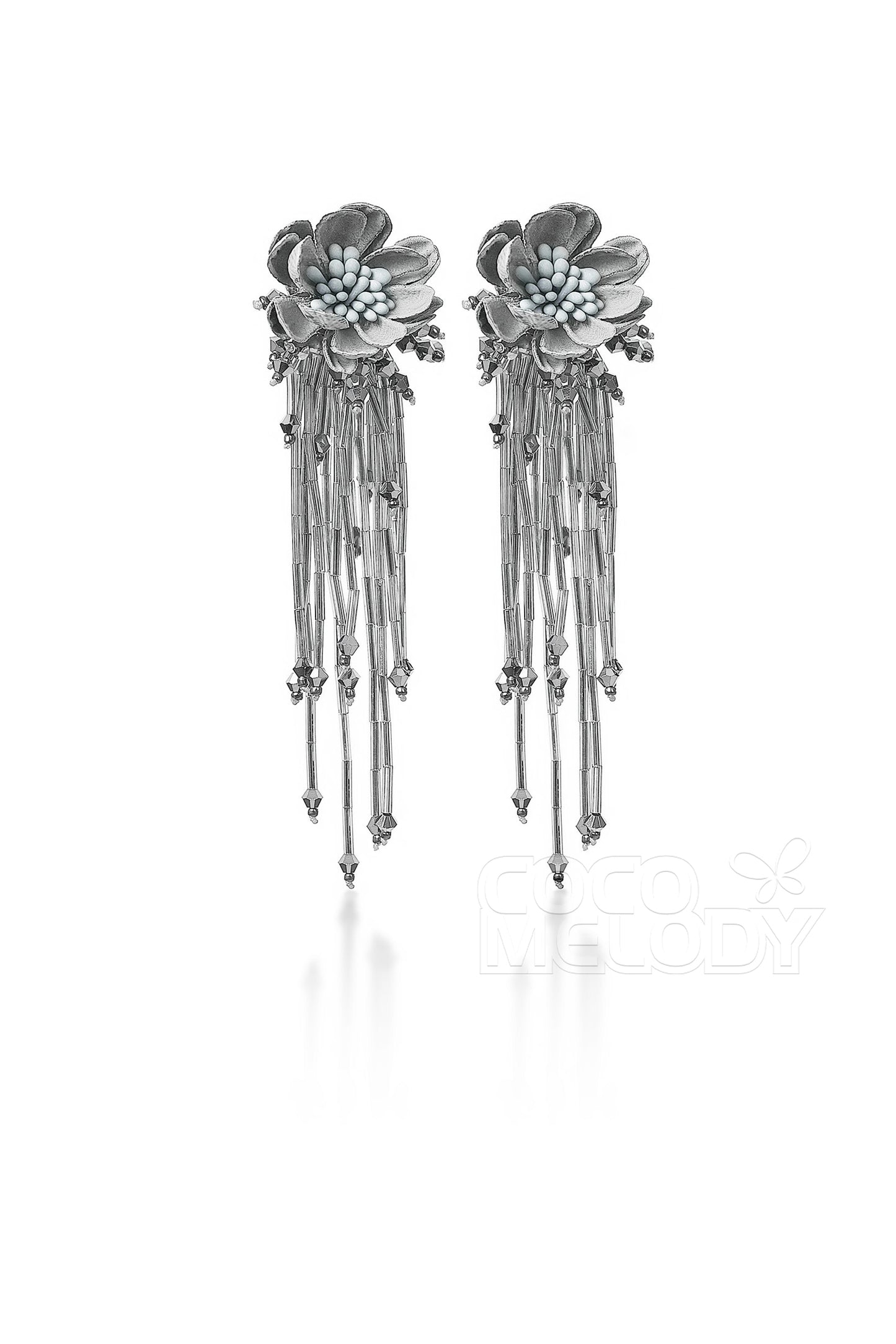 Cute Flower Wedding Earrings with Beading HG18001