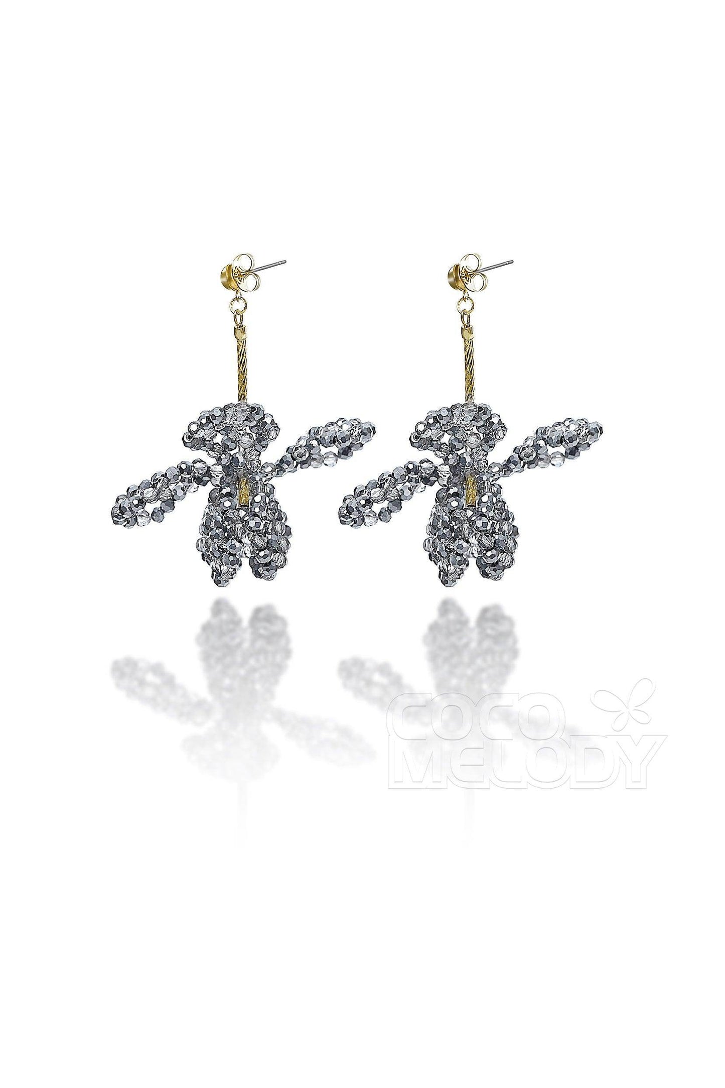 Fantastic Alloy Wedding Earrings with Crystals HG18006 - COCOMELODY