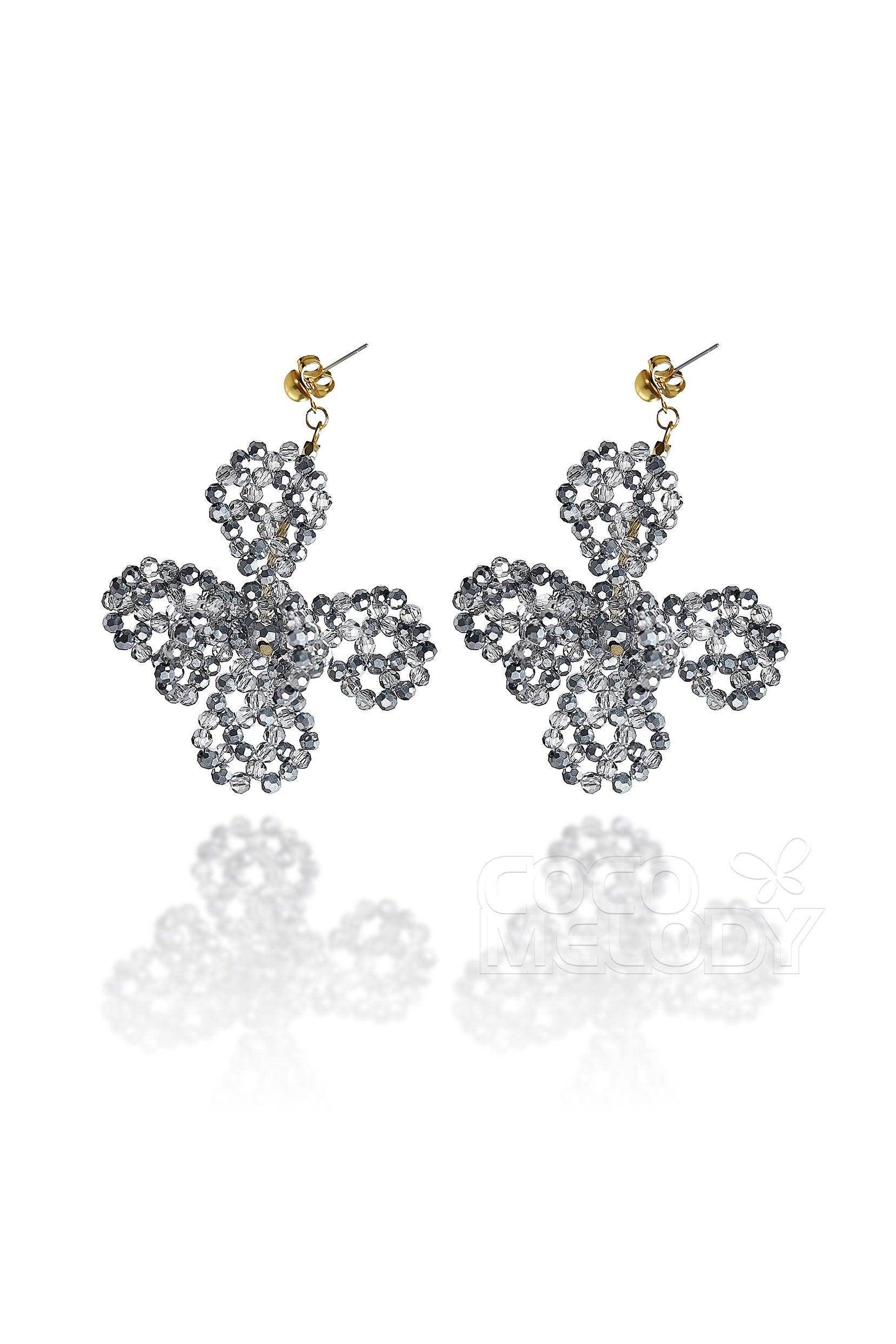 Fantastic Alloy Wedding Earrings with Crystals HG18006 - COCOMELODY