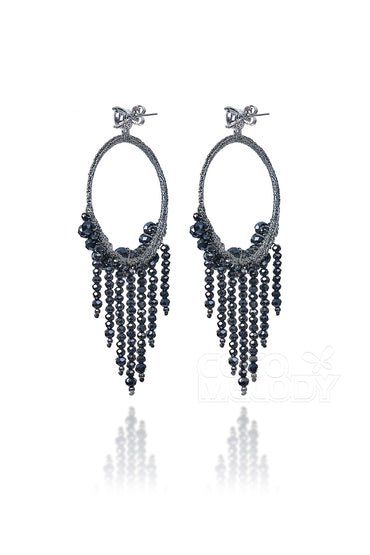 Romantic Alloy Wedding Earrings with Crystals HG18008