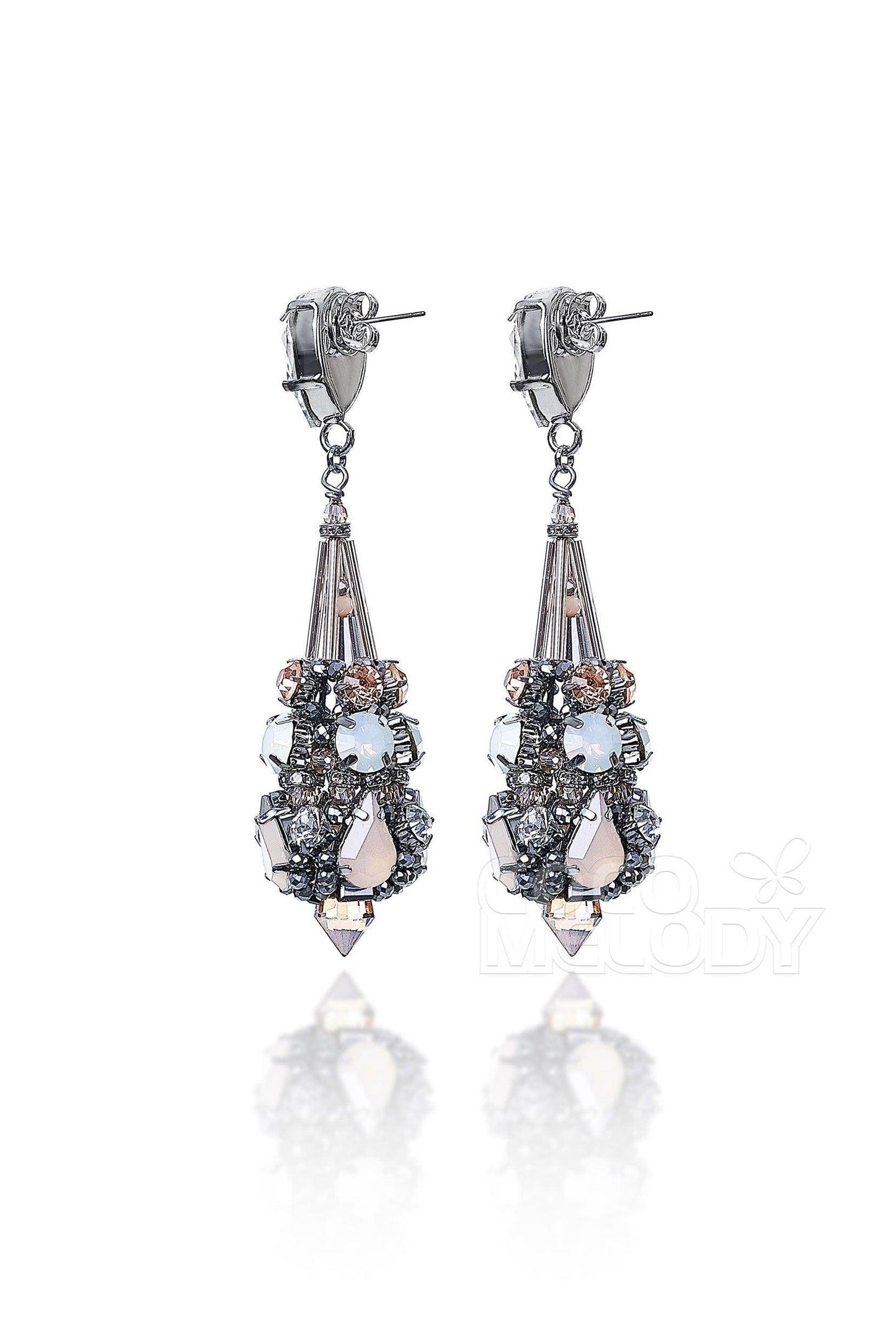 Charming Alloy Wedding Earrings with Jewel HG18010 - COCOMELODY
