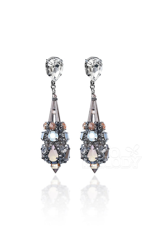 Charming Alloy Wedding Earrings with Jewel HG18010