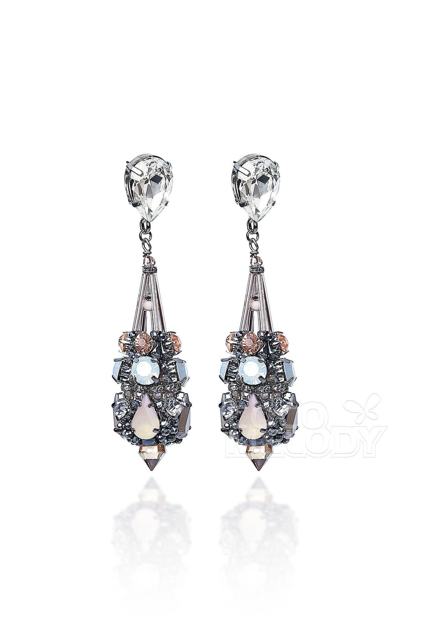 Charming Alloy Wedding Earrings with Jewel HG18010 - COCOMELODY