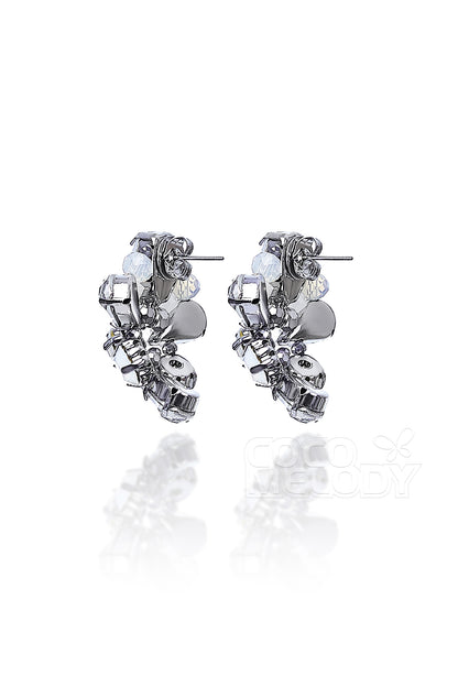 Alloy Wedding Earrings with Opal and Rhinestone HG18012