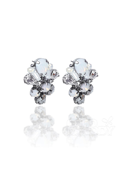 Alloy Wedding Earrings with Opal and Rhinestone HG18012