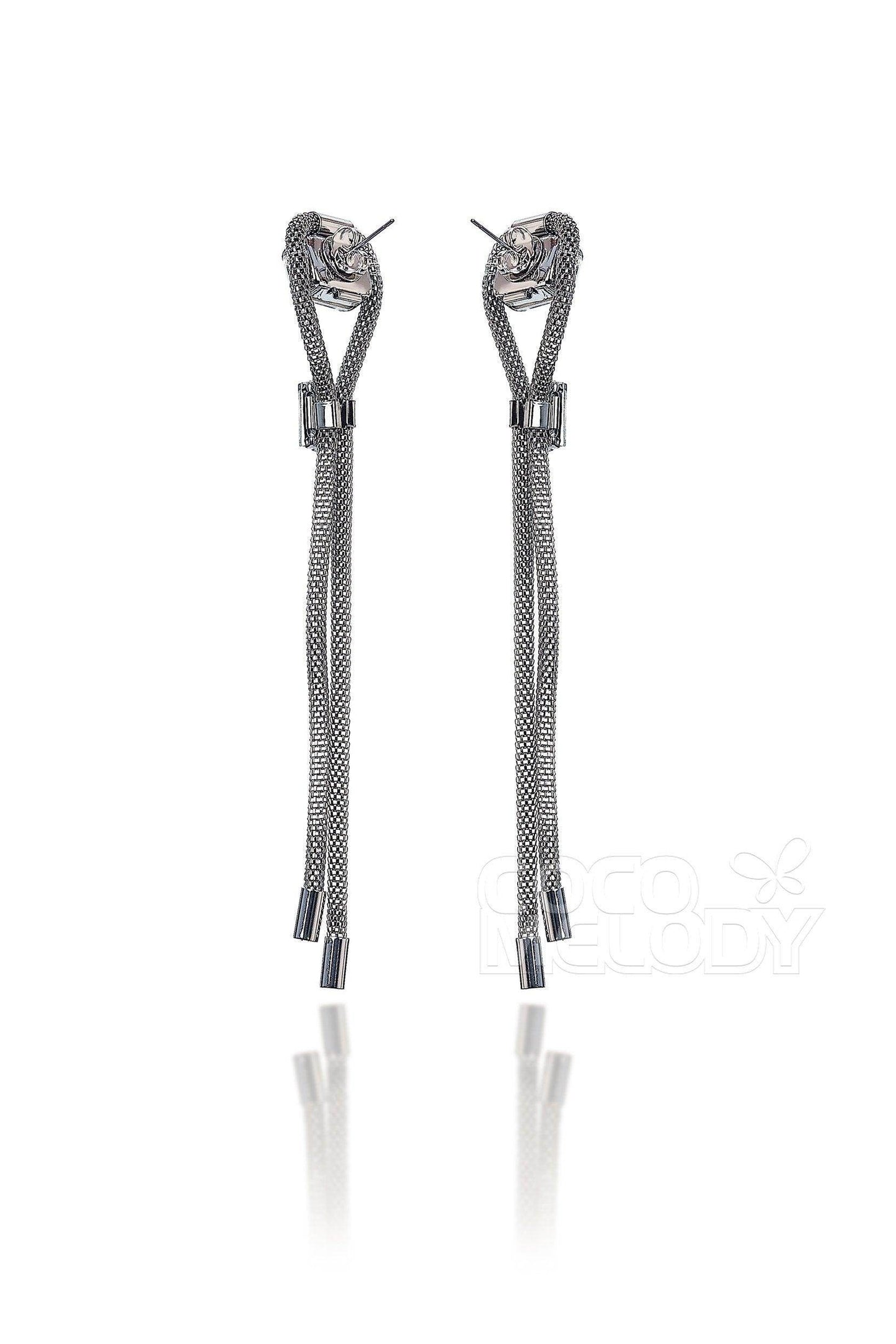 Chic Alloy Wedding Earrings with Rhinestone HG18013 - COCOMELODY