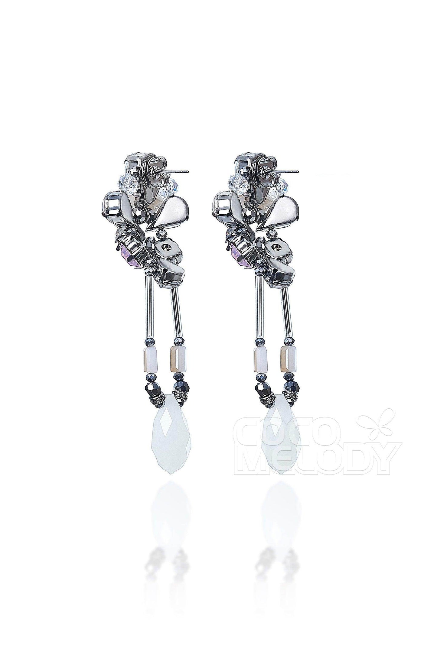 Fashion Alloy Wedding Earrings with Jewel HG18015 - COCOMELODY
