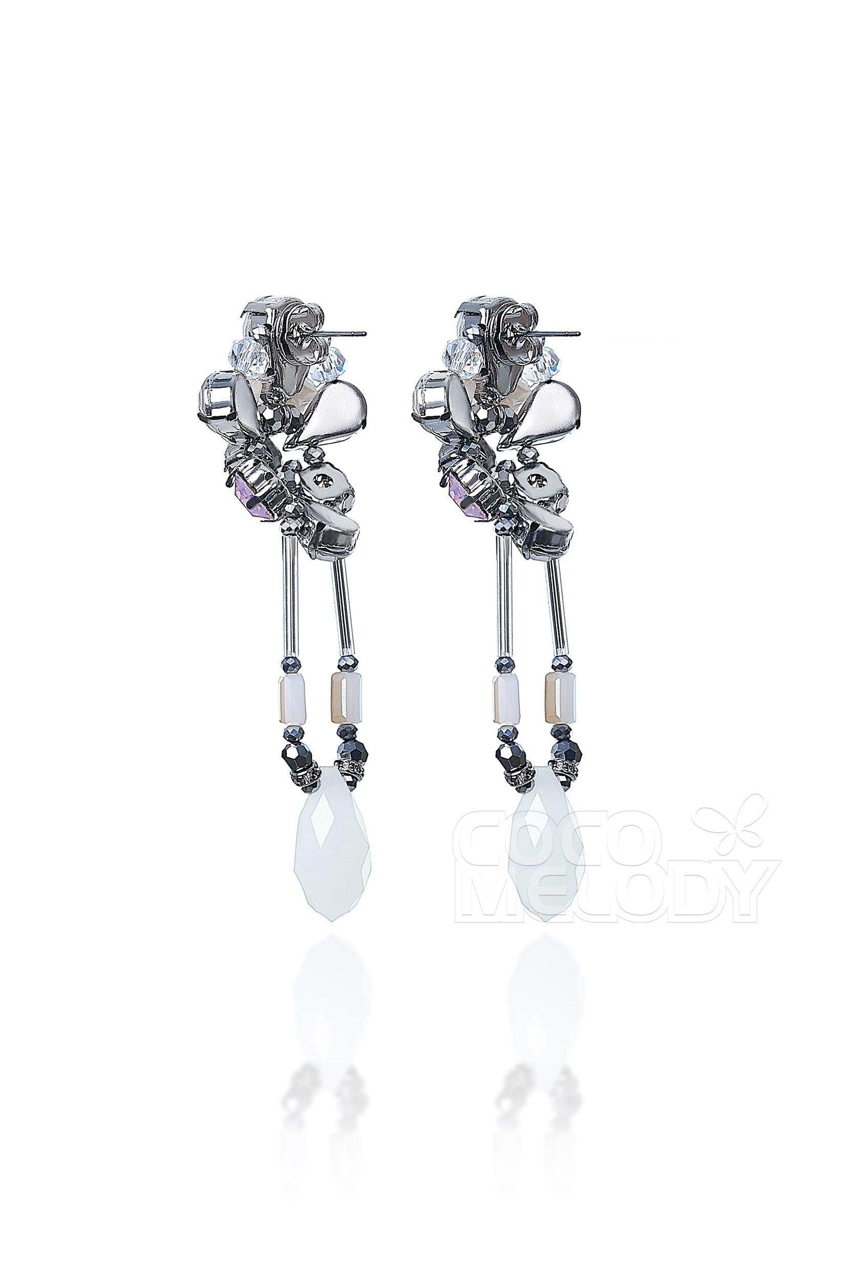 Fashion Alloy Wedding Earrings with Jewel HG18015 - COCOMELODY
