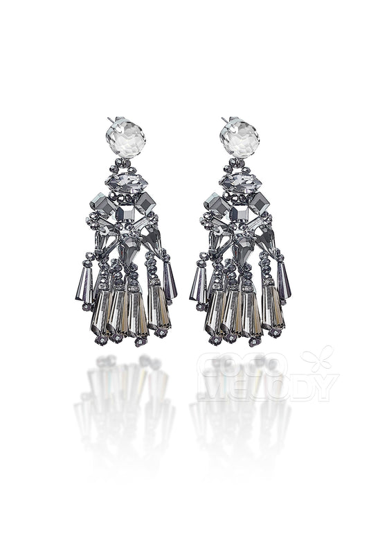 Modern Alloy Wedding Earrings with Jewel HG18017