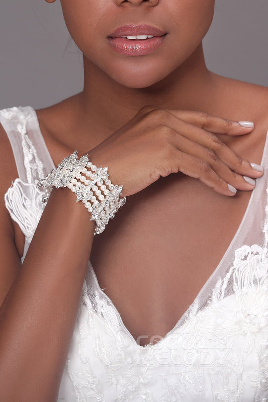 Luxurious Alloy and Zircon Wedding Bracelets HL17002