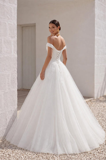 A-Line Floor Length Tulle Ivory Wedding Dress JWLF16001 - 35 Days / Ivory / US0-UK2-EUR30 - COCOMELODY