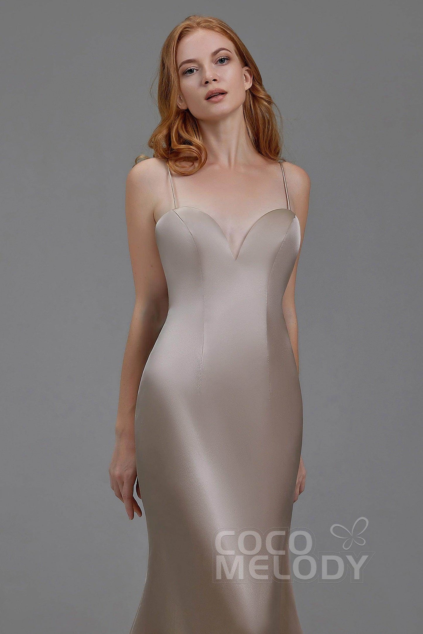 Mermaid Court Train Stretch Satin Wedding Lining LA18002 - COCOMELODY