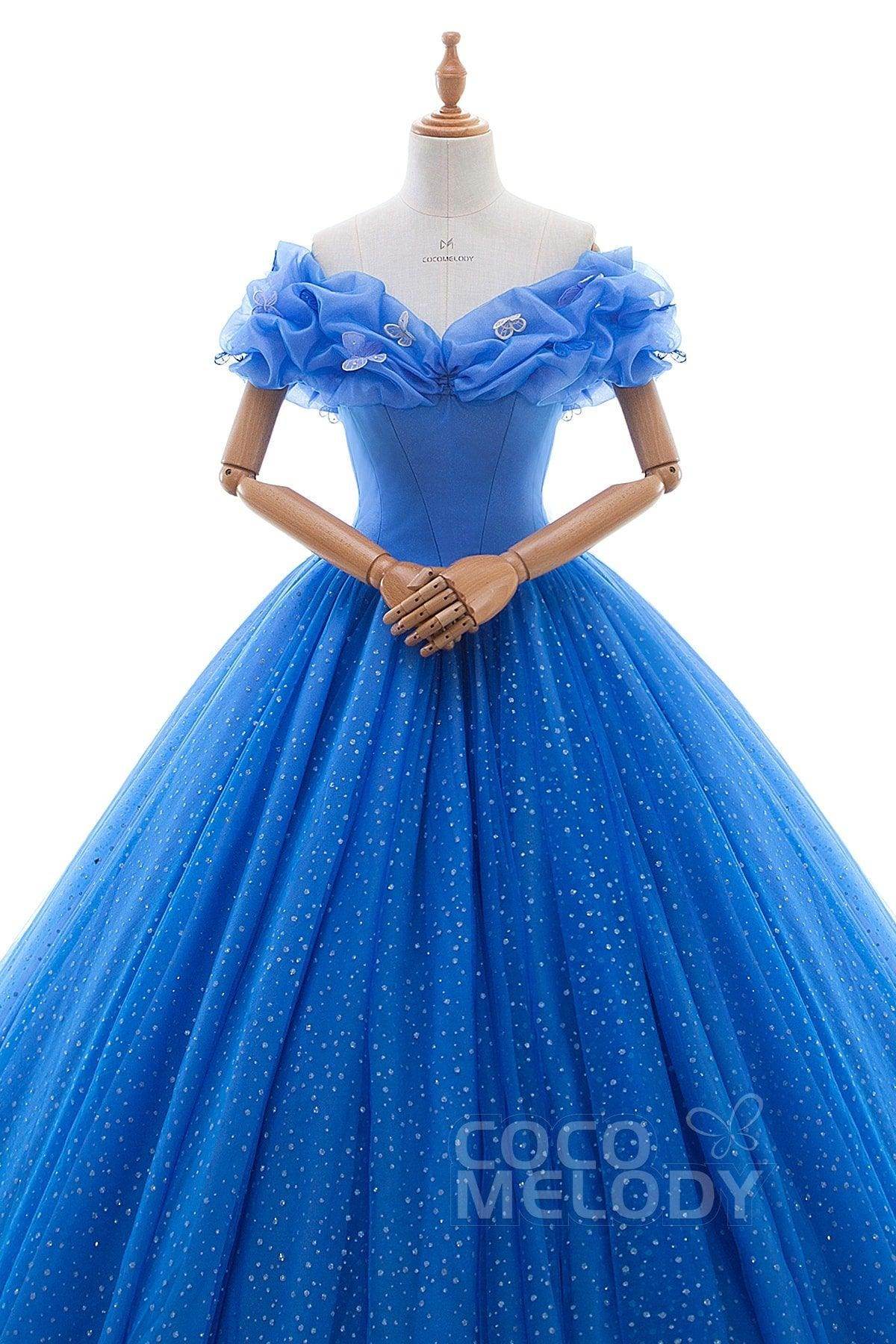 Princess Court Train Tulle Quinceanera Dress LD3454 - COCOMELODY