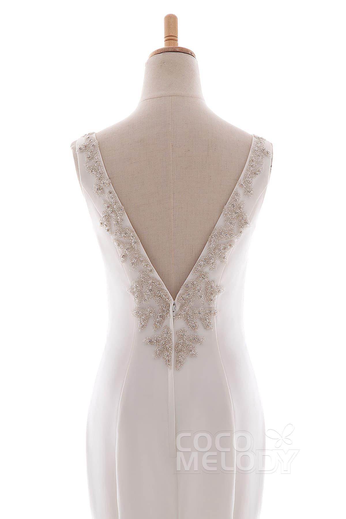 Mermaid Court Train Knitted Fabric Wedding Dress LD5237 - COCOMELODY