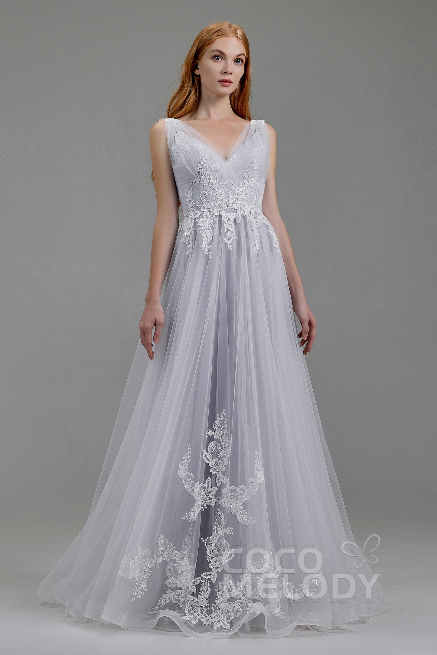 A-Line Court Train Tulle Wedding Dress LD5845