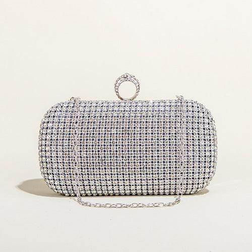 Hand diamond-encrusted dinner bag Hand bag chain small square bag 689059915170 - COCOMELODY