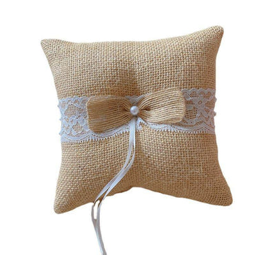 Linen ring pillow Bride wedding party ring pillow 702166828805 - COCOMELODY
