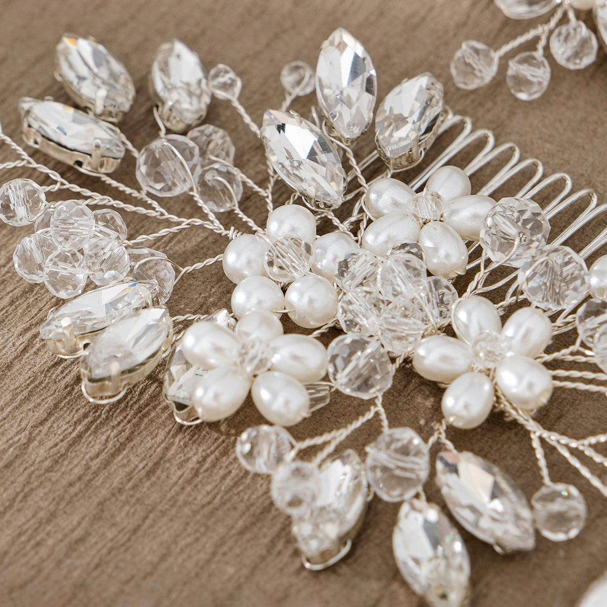 Wedding Hair Comb Pearl Forest Bride Hair Accessories Set of 3 734482274608 - COCOMELODY