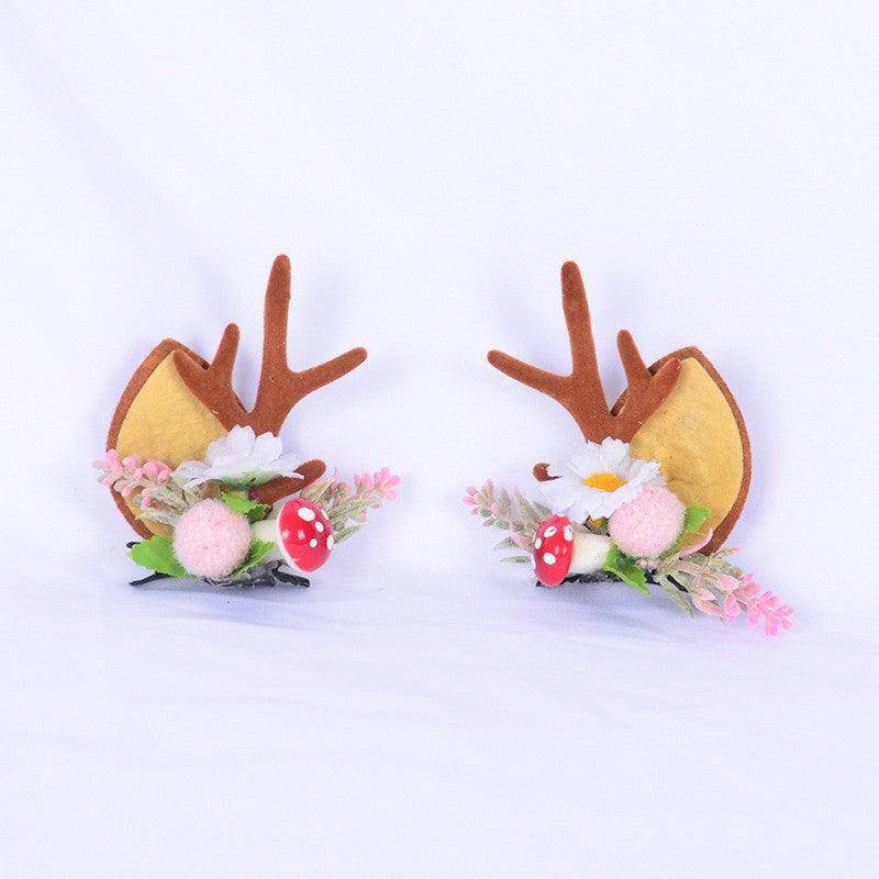Christmas simulation antler hairpin on clip adult children decorative top clip hair accessories 848976050282 - COCOMELODY