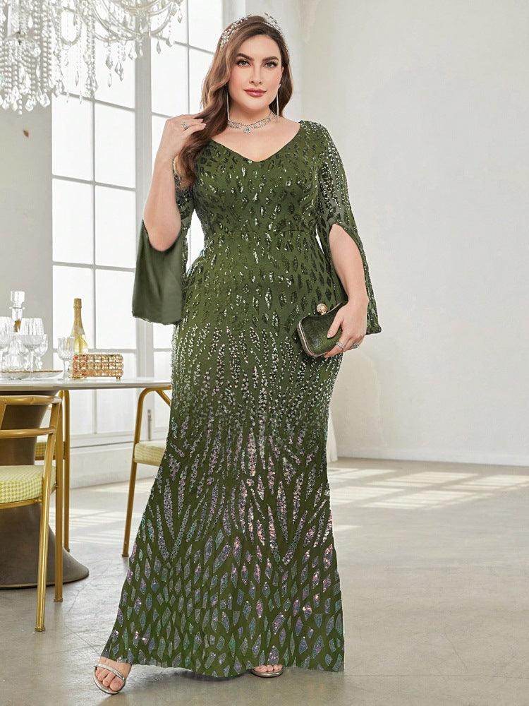 Sheath-column floor length sequined dress 760744990416 - COCOMELODY