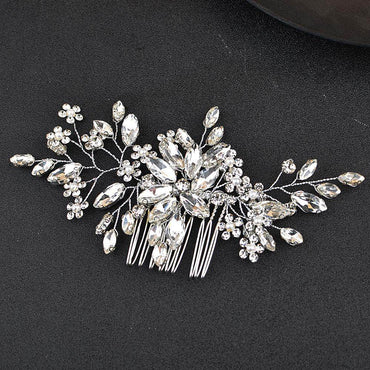 Pearl drill comb hand hair accessories inlaid crystal hair comb 749310304340 - COCOMELODY