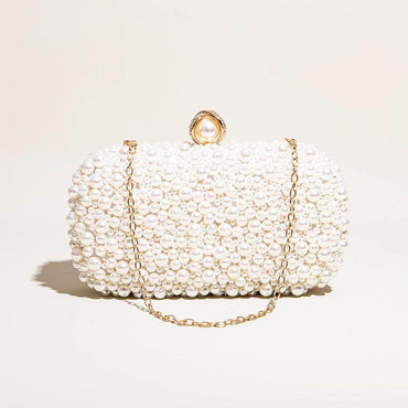 Hand pearl dinner bag diagonal evening bag 689059683528 - COCOMELODY