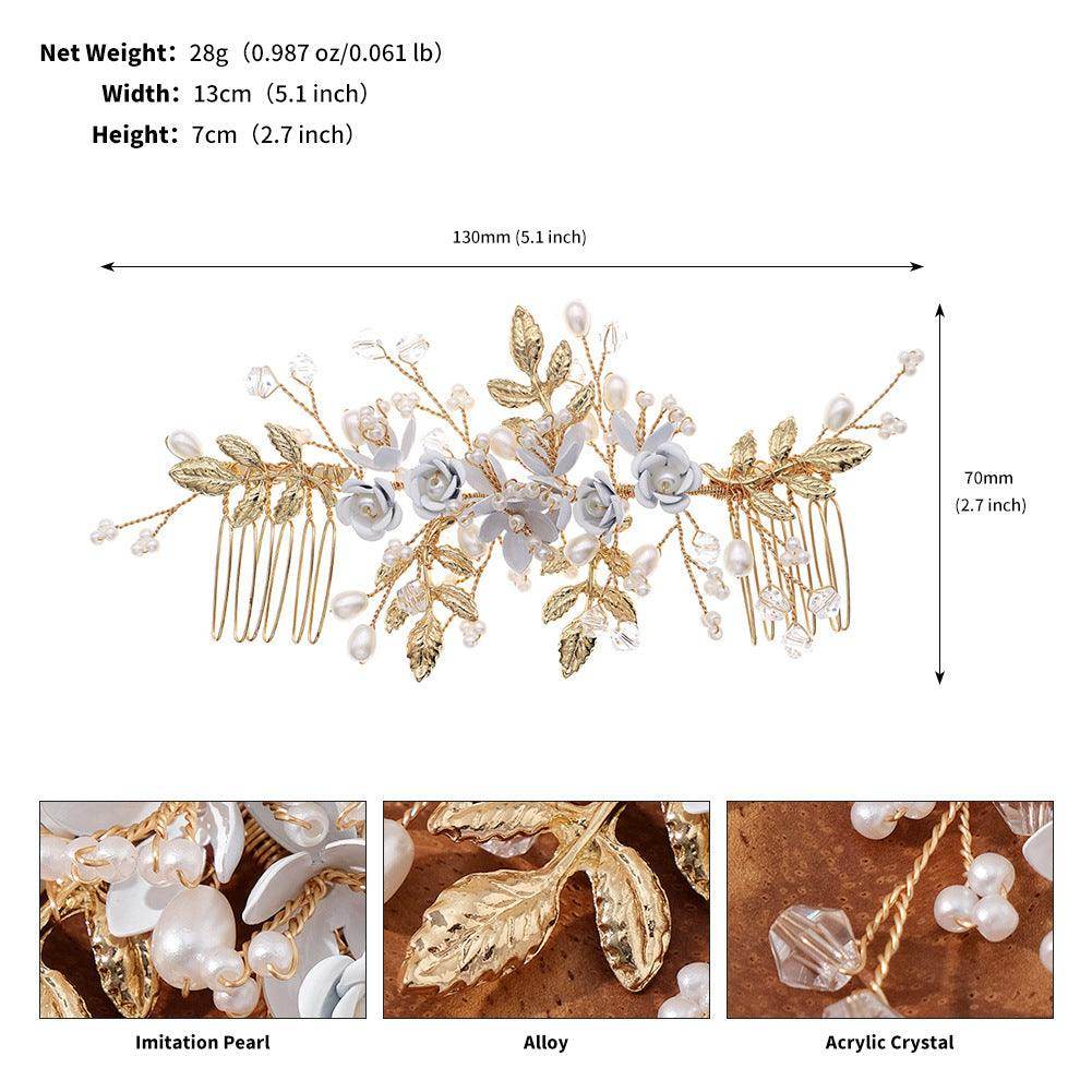Bridal accessories Insert comb Atmospheric flowers wedding hair styling hair accessories vintage handcrafted comb 768931639047 - COCOMELODY