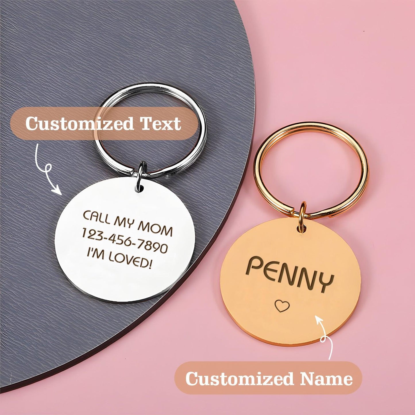 Keychain pendant Christmas gift engraved metal keychain 807977265019 - COCOMELODY