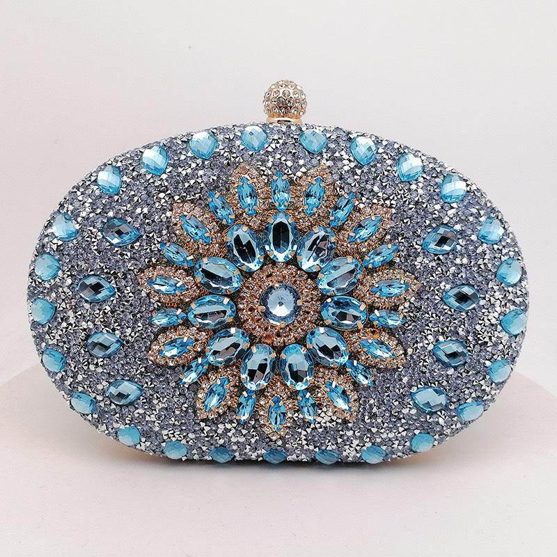 Shell full of diamonds glitter glass rhinestones wedding banquet dinner bag 736519933092 - COCOMELODY