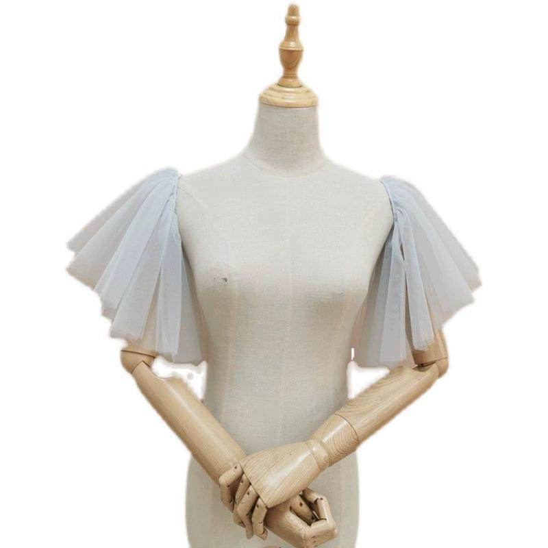 Bridal dress sleeve cover arm accessory sew free elastic sleeves 658367941193 - COCOMELODY