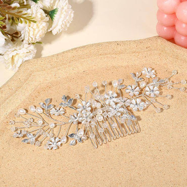 Crystal Pearl handmade crystal hair comb 716836390112 - COCOMELODY