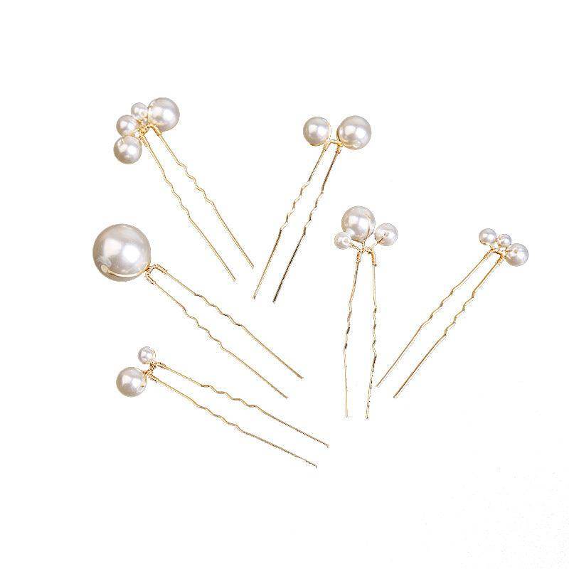 U-shaped Pearl Brida Hairpins 6 piece 684476301257 - COCOMELODY