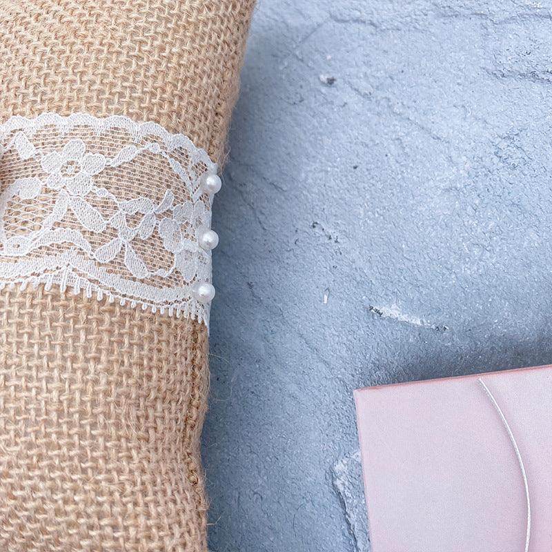 Linen ring pillow Bride wedding party ring pillow 702166828805 - COCOMELODY