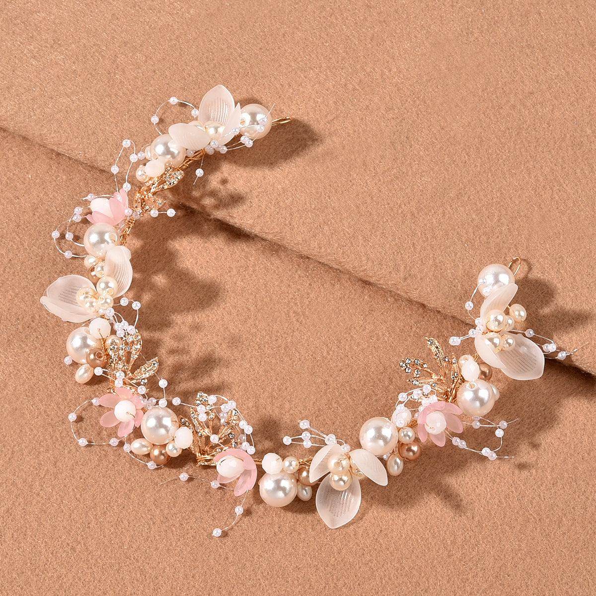 White bridal pearl Headpieces wedding accessories 609189851037 - COCOMELODY