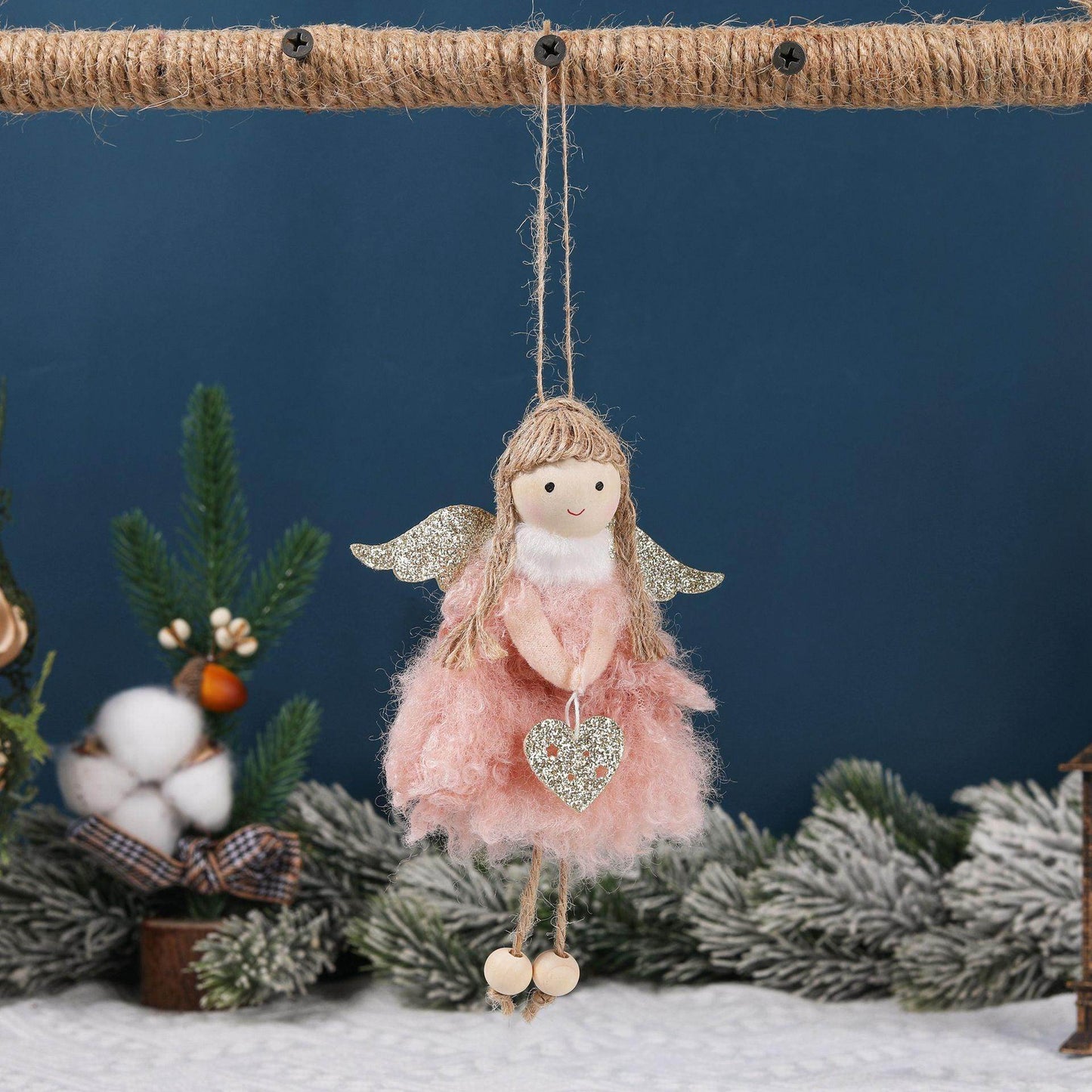 Christmas tree decorations plush angel girl doll pendant small pendant 785403238838 - COCOMELODY