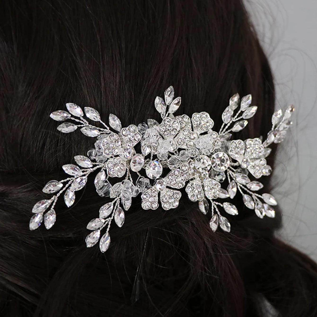 Bridal alloy crystal hair comb insert comb 675547355878 - COCOMELODY
