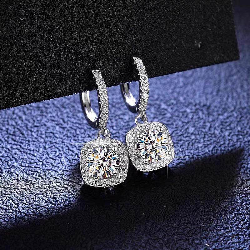 Sugar cube diamond earrings 805604207573 - COCOMELODY