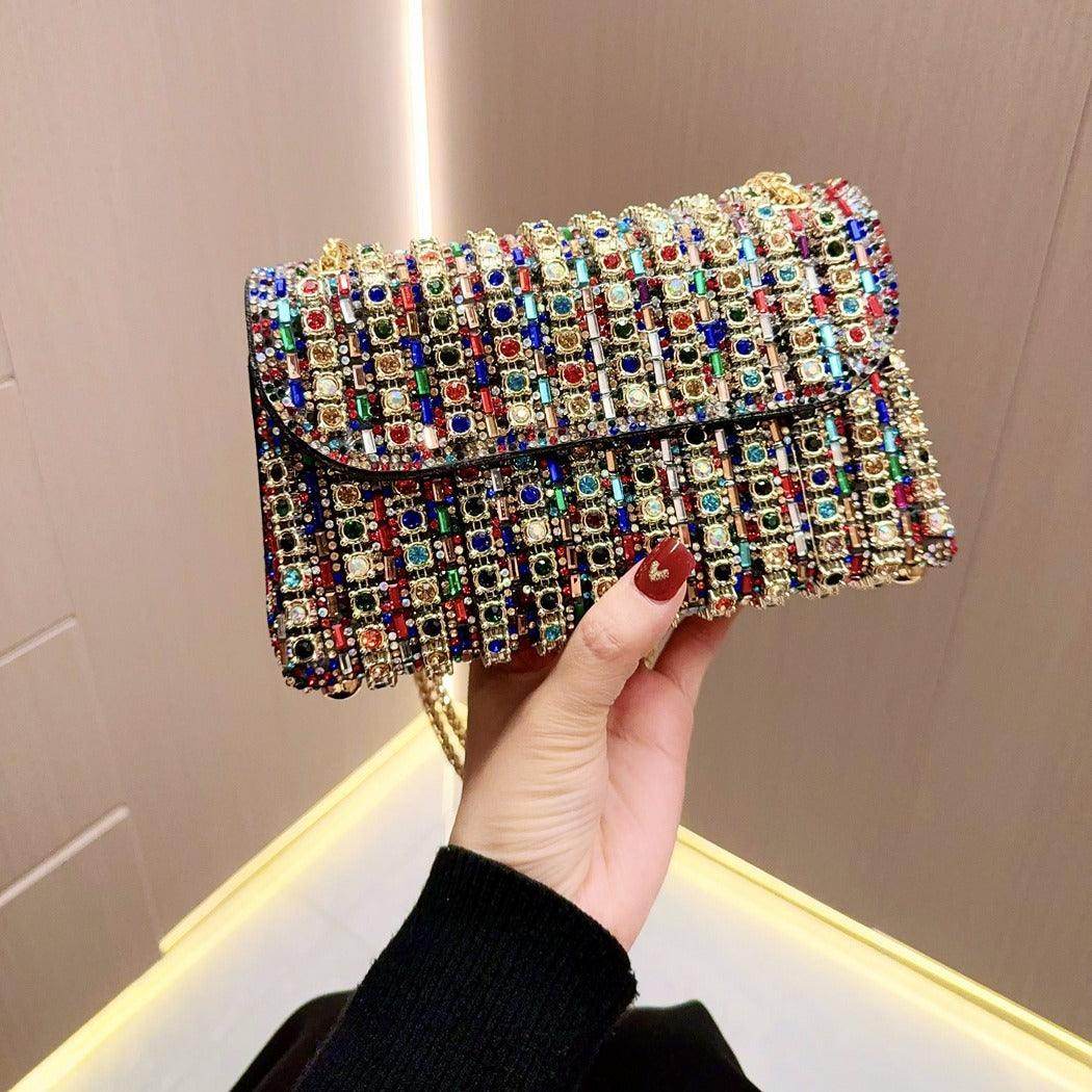 Vintage underarm bag Stylish rhinestone small bag Shoulder Bag Crossbody dinner bag 777753447631 - COCOMELODY