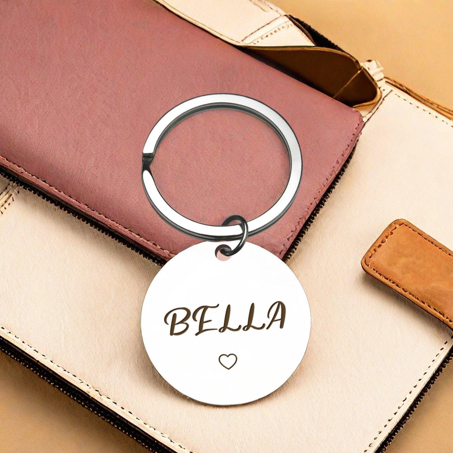 Keychain pendant Christmas gift engraved metal keychain 807977265019 - COCOMELODY