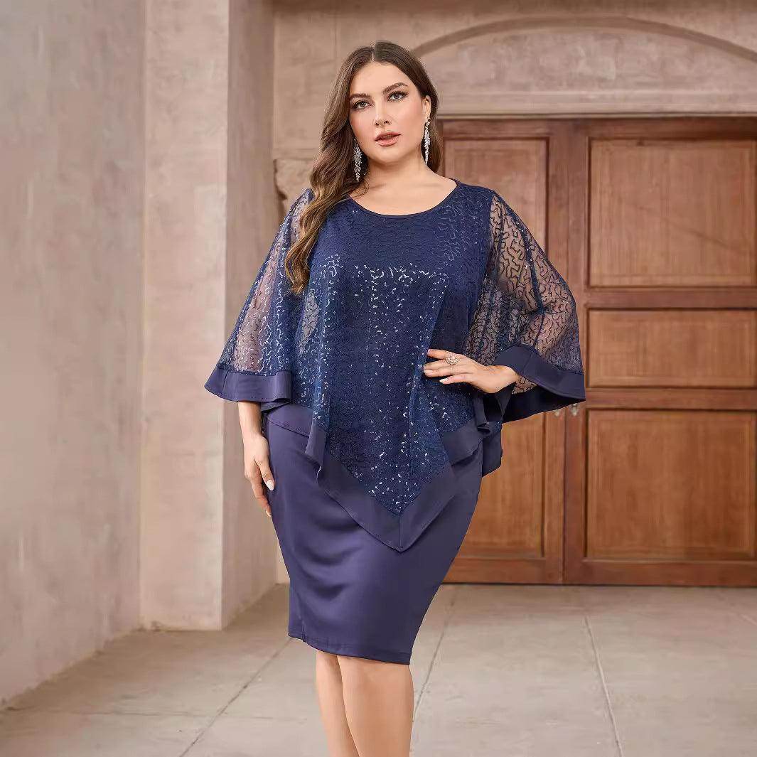 Sheath-Column Knee Length Sequined dress 829130385892 - COCOMELODY