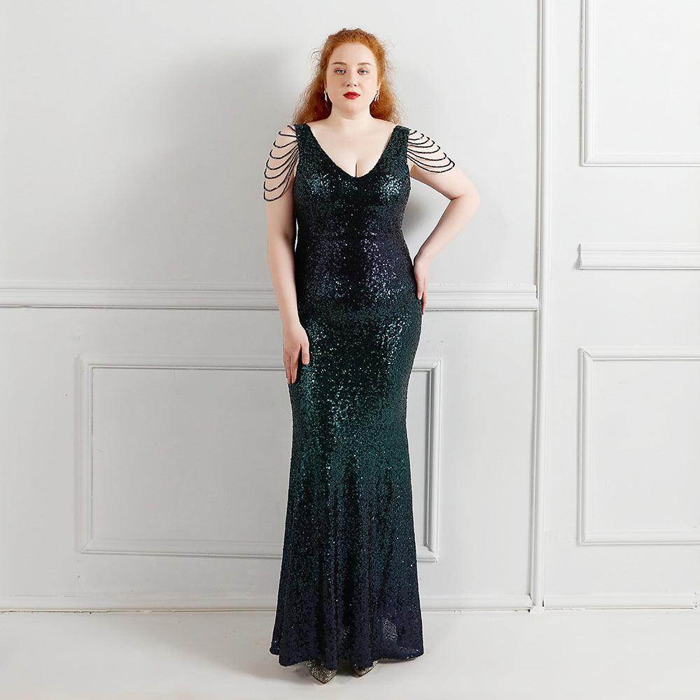 Trumpet-Mermaid Floor Length Sequins Evening Dress 647184898598 - COCOMELODY