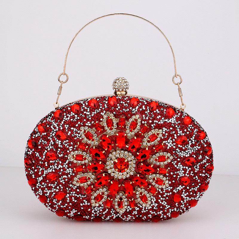 Shell full of diamonds glitter glass rhinestones wedding banquet dinner bag 736519933092 - COCOMELODY
