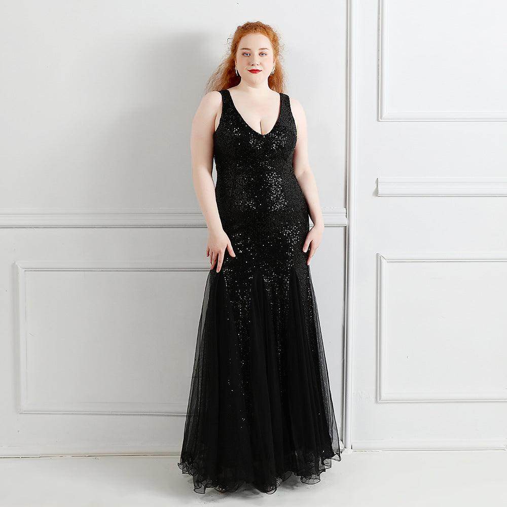 Sheath-column floor length sequined dress 646647576334 - COCOMELODY