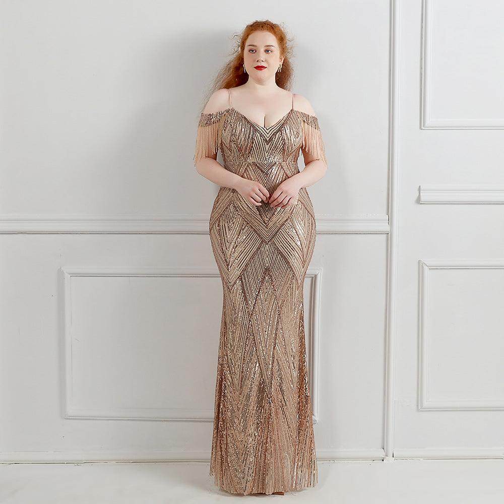 Trumpet-Mermaid Floor Length Sequins Evening Dress 647407958301 - COCOMELODY