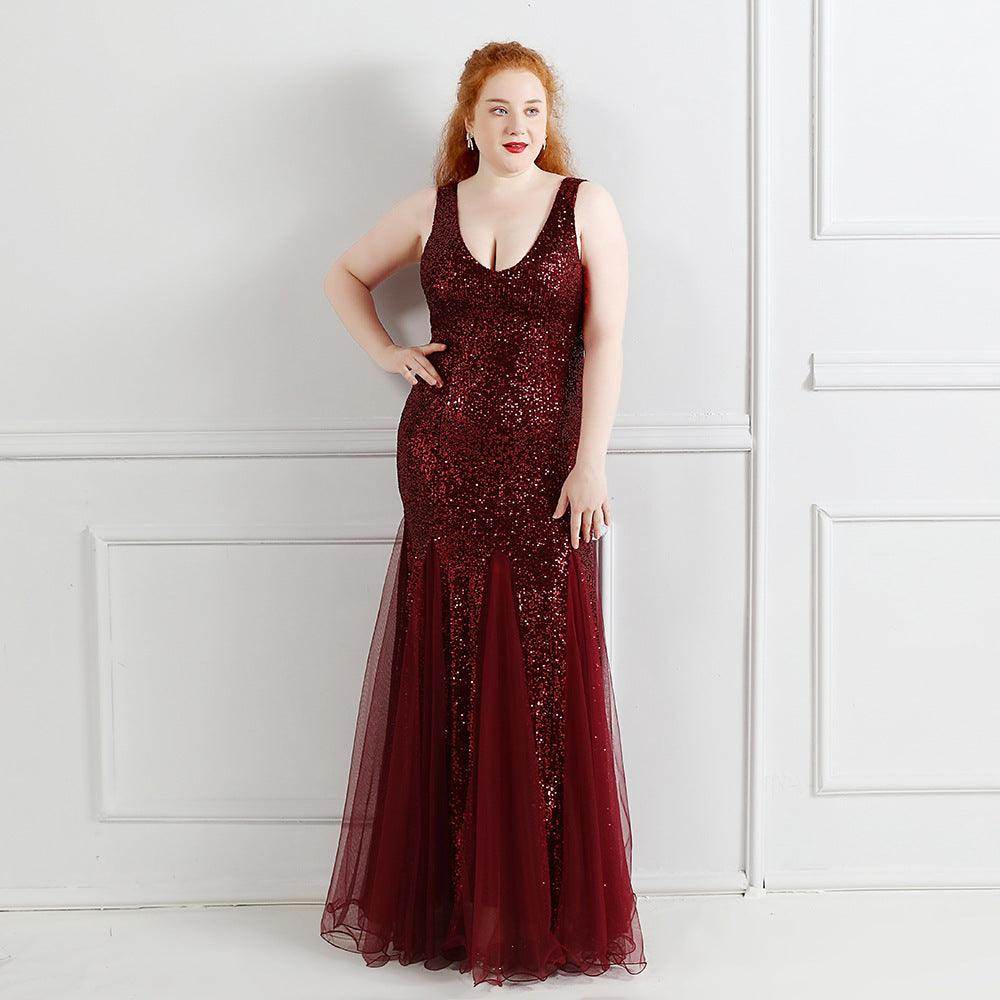 Sheath-column floor length sequined dress 646647576334 - COCOMELODY